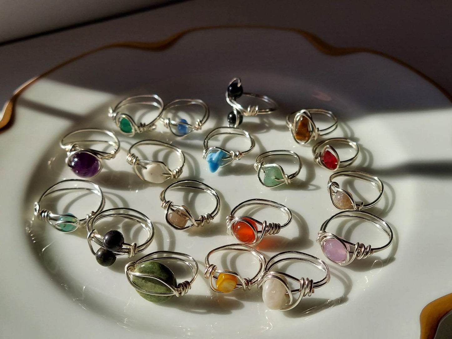 Crystal chip rings